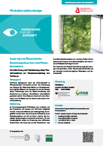 Produktblatt Hochskalierung und Optimierung eines Photobioreaktors zur Massenvermehrung von Torfmoos